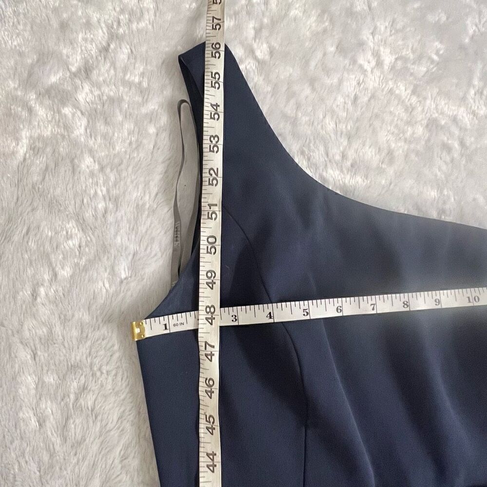Vera Wang Womens Midnight Blue Sleeveless Lined One Shoulder Maxi Dress Size 4 - Picture 9 of 10